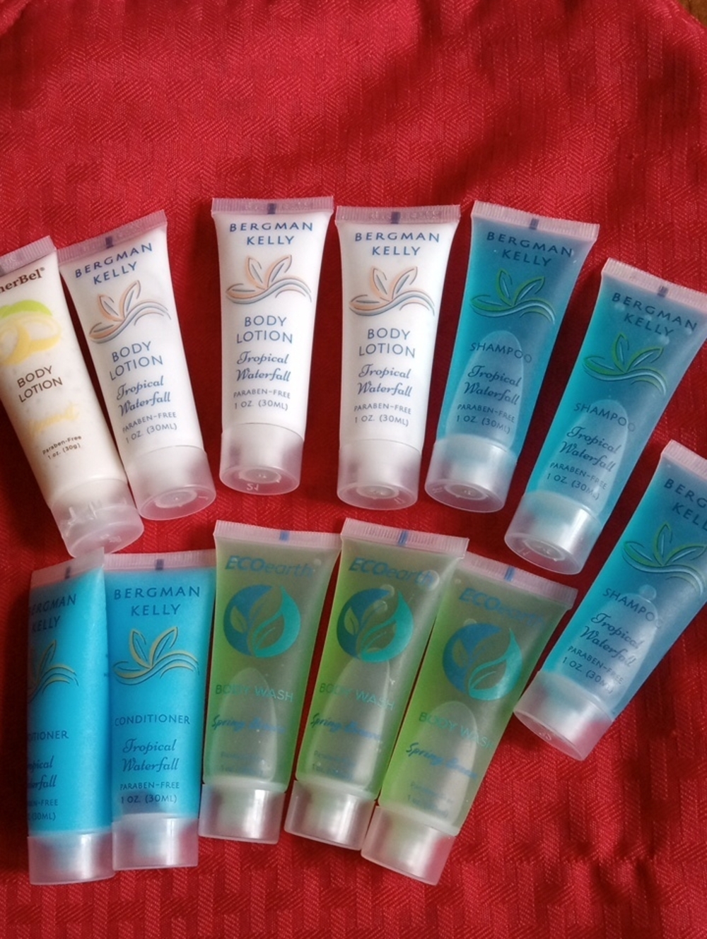 12 Pcs Brand New Tropical Waterfall Handy Shampoo Conditioner Etc.